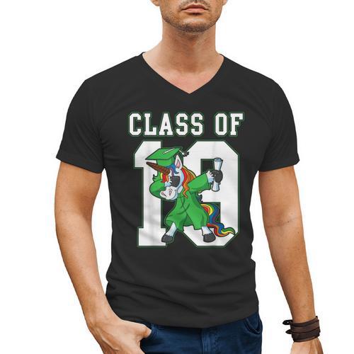 Dabbing Graduation Class Of 2019 Dabbing Unicorn Tee Men's V-Neck T-Shirt - Best Gift Smart