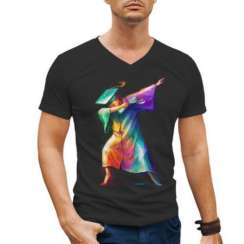 Dabbing Graduation Women Men's V-Neck T-Shirt - Best Gift Smart
