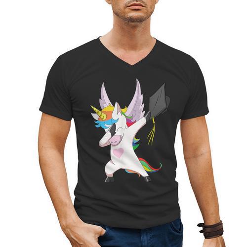 Dabbing Unicorn Graduation Class Of 2019 Women Men's V-Neck T-Shirt - Best Gift Smart