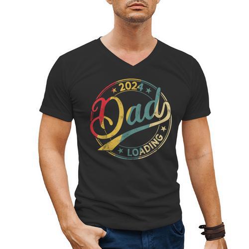 Dad 2024 Loading Men's V-Neck T-Shirt - Father's Day Fun
