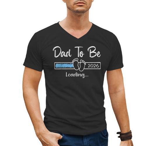 Dad To Be 2026 Promoted To Daddy Soon To Be New Dad Men's V-Neck T-Shirt - Father's Day Fun