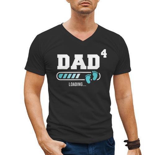 Dad 4 Fourth Time Dad Dad Of Four Men's V-Neck T-Shirt - Father's Day Fun