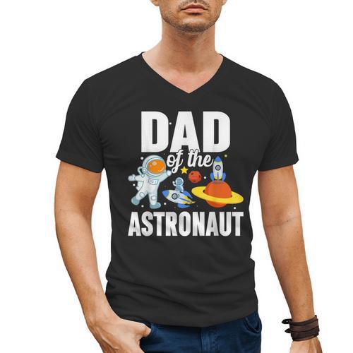 Dad Of The Astronaut Space Astronaut Birthday Family Men's V-Neck T-Shirt - Father's Day Fun