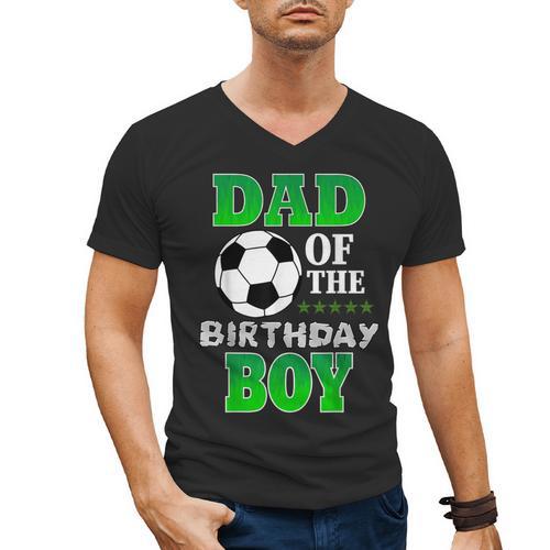 Dad Of The Birthday Boy Soccer Stars Outfit Men's V-Neck T-Shirt - Father's Day Fun