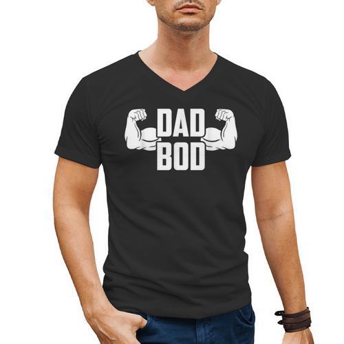 Dad Bod Muscle Strong Man Daddy Fathers Day Men's V-Neck T-Shirt - Father's Day Fun