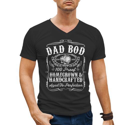 Dad BOD Whiskey Bourbon Lover For Dad Men's V-Neck T-Shirt - Father's Day Fun