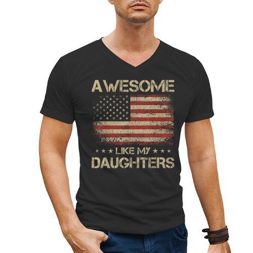 Dad From Daughter Awesome Like My Daughters Men's V-Neck T-Shirt - Father's Day Fun