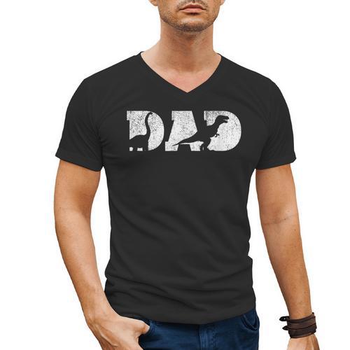 Dad Dinosaur Saurus Boys Girls Fathers Day Idea Men's V-Neck T-Shirt - Father's Day Fun