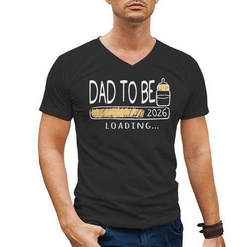 Dad Est 2026 Daddy To Be Promoted To Daddy Soon To Be Dad Men's V-Neck T-Shirt - Father's Day Fun