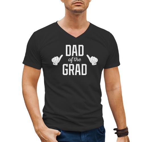 Dad Of The Grad School College University Graduation Men's V-Neck T-Shirt - Best Gift Smart