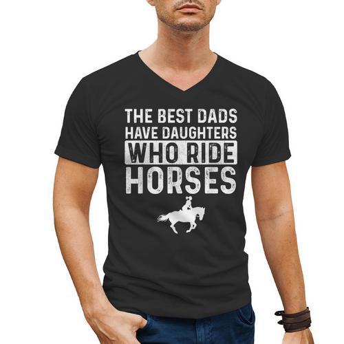 Dad Of Horse Lover Equestrian Horseback Rider Men's V-Neck T-Shirt - Father's Day Fun