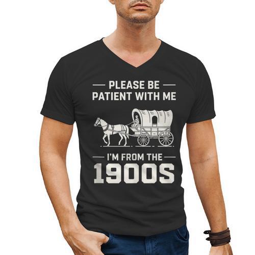 Dad Please Be Patient With Me I'm From The 1900s Vintage Men's V-Neck T-Shirt - Figerry
