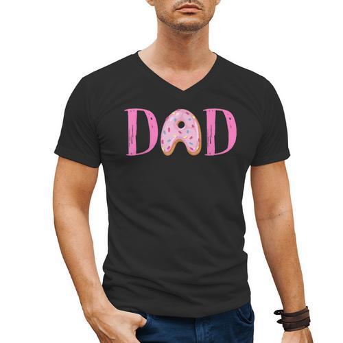 Dad Of The Sweet One Birthday Donut Girl 1st Birthday Men's V-Neck T-Shirt - Father's Day Fun