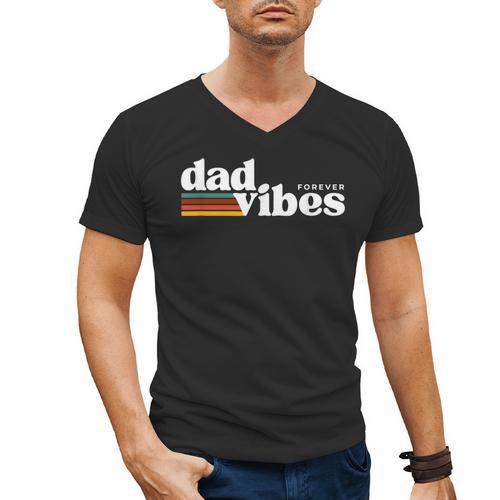 Dad-Vibes Forever Father Retro Vintage Men's V-Neck T-Shirt - Father's Day Fun