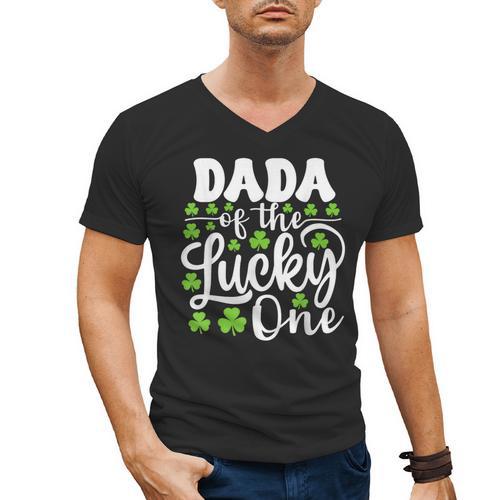 Dada Of The Lucky One First Birthday St Patrick's Day Men's V-Neck T-Shirt - Father's Day Fun