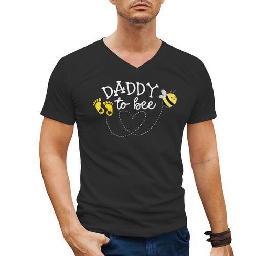 Daddy To Bee Pregnancy Announcement Baby Shower Men's V-Neck T-Shirt - Father's Day Fun