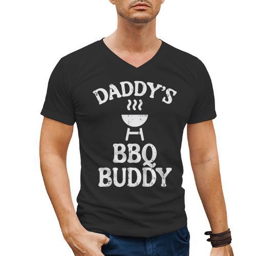Daddys BBQ Buddy Cute Barbecue Family Match Boys Girls Kids Men's V-Neck T-Shirt - Father's Day Fun