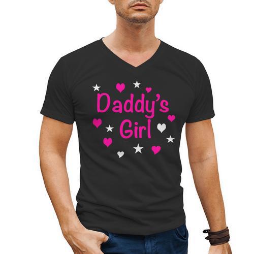 Daddy's Girl Shirt With Pink Lettering Men's V-Neck T-Shirt - Father's Day Fun