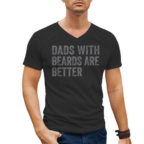 Dads With Beards Are Better Fathers Valentine's Day Men's V-Neck T-Shirt - Father's Day Fun