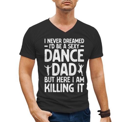 Dance Dad Art For Men Father Dance Teacher Dance Dad Men's V-Neck T-Shirt - Father's Day Fun