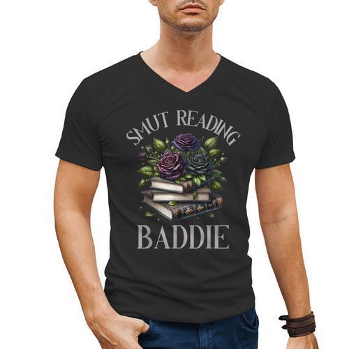 Dark Romance Reader Smutt Book Merch Spicy Books Smut Baddie Men's V-Neck T-Shirt - Bookorys