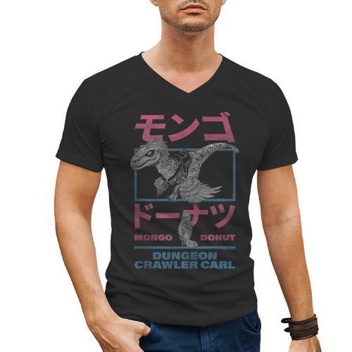 DCC Mongo And Donut Face-Off With Kanji Gamer Series Book Men's V-Neck T-Shirt - Bookorys