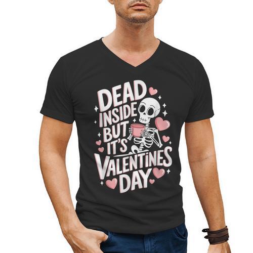 Dead Inside But Its Valentines Day T Shirt For Introverts Men's V-Neck T-Shirt - Raresse