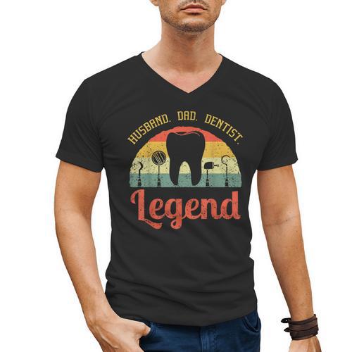 Dentist Dental Surgeon Dentistry Husband Dad Oral Hygiene Men's V-Neck T-Shirt - Father's Day Fun
