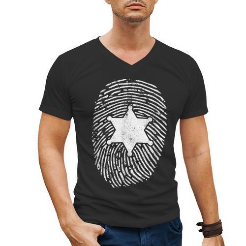 Deputy Sheriff DNA Sheriff Graduation 6 Star Badge Men's V-Neck T-Shirt - Best Gift Smart
