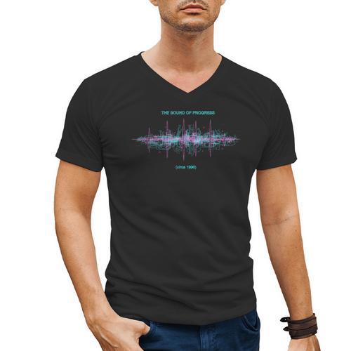 DIAL UP Modem Sound Of Progress 1996 Gen X Tech Nostalgia Men's V-Neck T-Shirt - Figerry