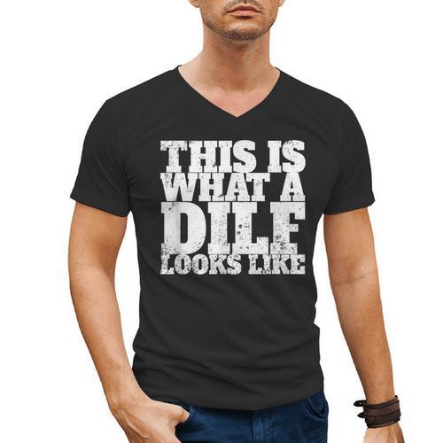 This Is What A DILF Looks Like Hot Dad DILF Men's V-Neck T-Shirt - Father's Day Fun