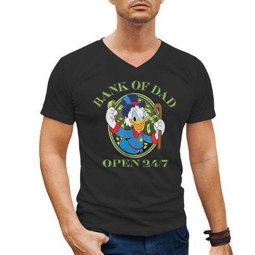 Disney DuckTales Bank Of Dad Small Men's V-Neck T-Shirt - Father's Day Fun