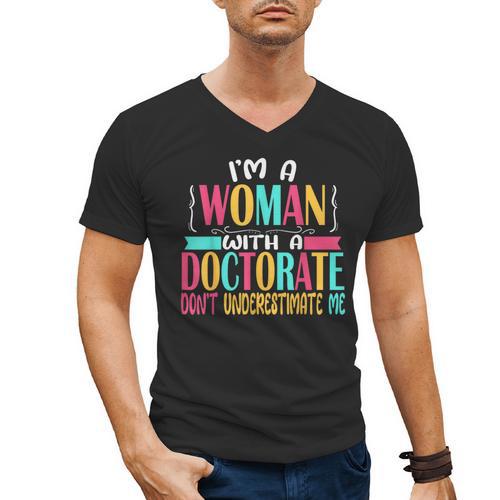 Doctorate Degree PhD Graduation PsyD Woman EdD Psychology Men's V-Neck T-Shirt - Best Gift Smart