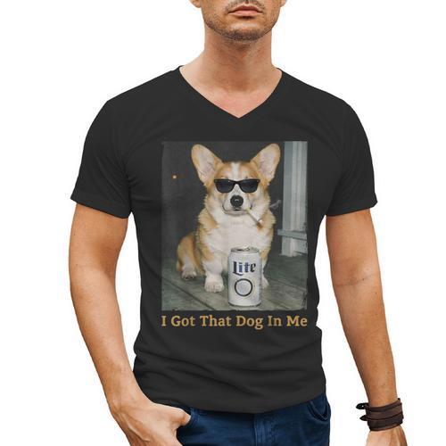 I Got That Dog In Me Corgi Dog Meme For Corgi Mom Dad Men's V-Neck T-Shirt - Father's Day Fun