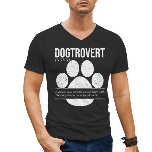 Dogtrovert Definition Introvert Dog Lover For Men Women Girls Kids Men's V-Neck T-Shirt - Raresse