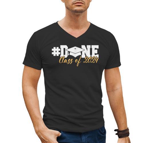 DONE Class Of 2024 Graduation For Her Him Grad Senior 2024 Men's V-Neck T-Shirt - Best Gift Smart