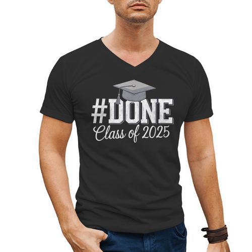 Done Class Of 2025 Graduation For Her Him Grad Seniors 2025 Men's V-Neck T-Shirt - Best Gift Smart