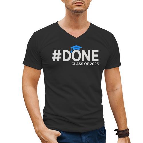 Done Class Of 2025 Graduation So Done Senior 2025 Grad Men's V-Neck T-Shirt - Best Gift Smart