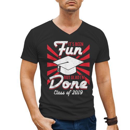Im Done Graduating Class Of 2019 School Graduation T Shirt Men's V-Neck T-Shirt - Best Gift Smart