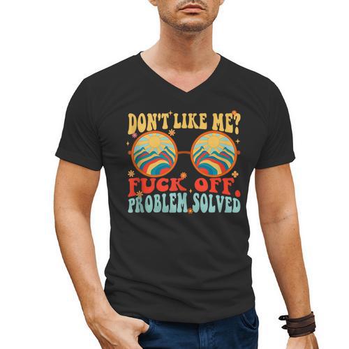 Don't Like Me Antisocial Introvert & Anti Social Men's V-Neck T-Shirt - Raresse