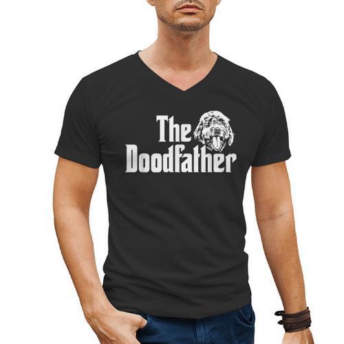 The Doodlefather Golden Doodle Dad Dog Goldendoodle Men's V-Neck T-Shirt - Father's Day Fun