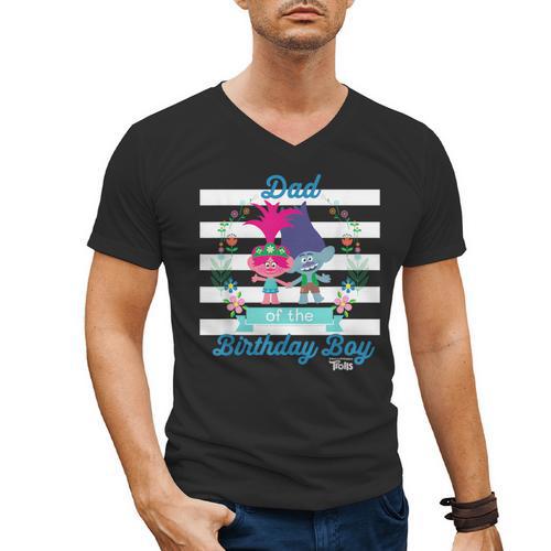 DreamWorks Trolls Dad Of The Birthday Boy Men's V-Neck T-Shirt - Father's Day Fun