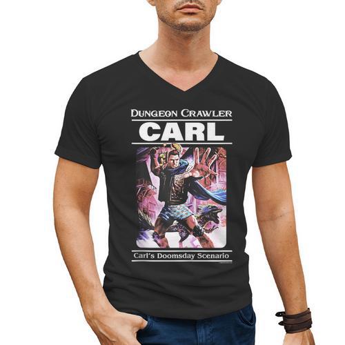 Dungeon Crawler Carl Vintage Paperback Illustration Book Men's V-Neck T-Shirt - Bookorys AU