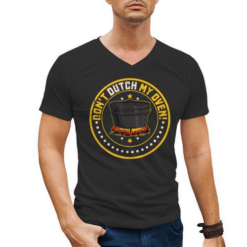 Dutch Oven Cookbook Casserole Cooking Cuisine Camping Recipe Men's V-Neck T-Shirt - Bookorys DE