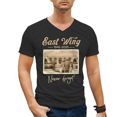 East Wing Never Forget American Vintage Nostalgia Men's V-Neck T-Shirt - Figerry