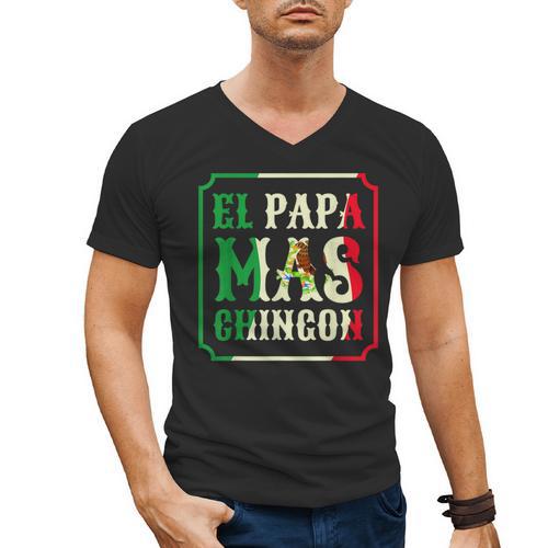 El Papa Mas Chingon Best Mexican Great Dad Men's V-Neck T-Shirt - Father's Day Fun