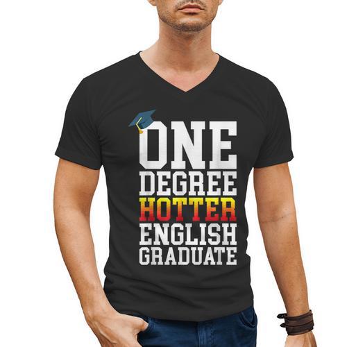 English Major Shirt Now Hotter By One Degree Graduation Men's V-Neck T-Shirt - Best Gift Smart
