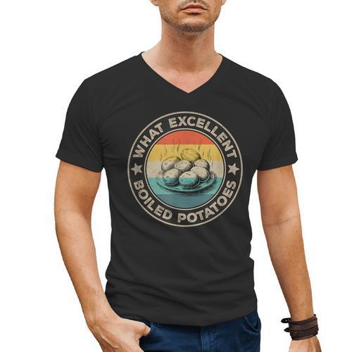 What Excellent Boiled Potatoes Retro Book Vintage Literature Men's V-Neck T-Shirt - Bookorys