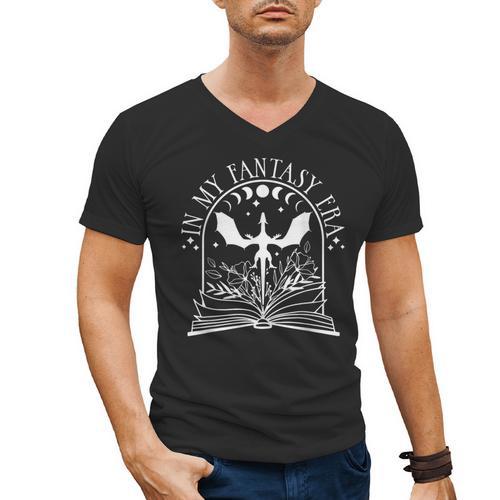 In My Fantasy Era Fantasy Book Book Reader Book Fantasy Men's V-Neck T-Shirt - Bookorys
