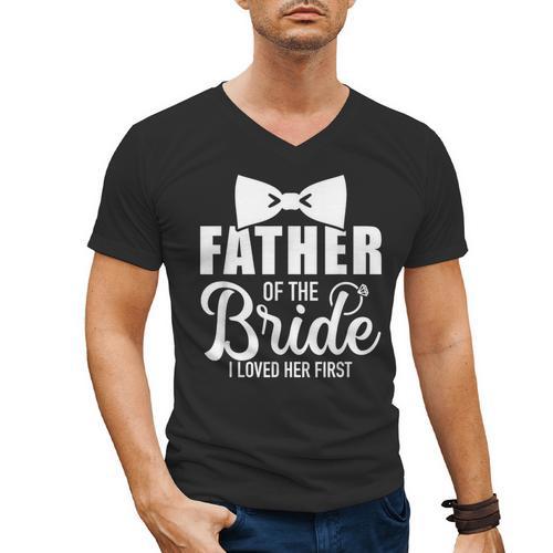 Father Of The Bride Father Dad Bride Wedding Stag Night Men's V-Neck T-Shirt - Father's Day Fun